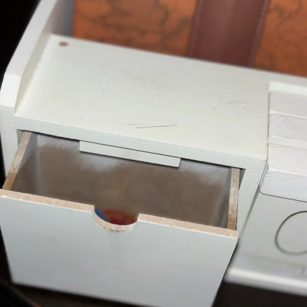 White Wooden Desk Organizer with Calendar
